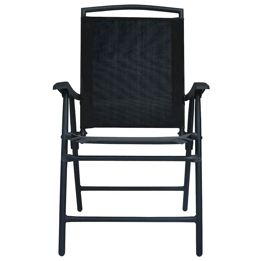 Chaises de jardin pliables lot de 2 Textilène Noir - 3