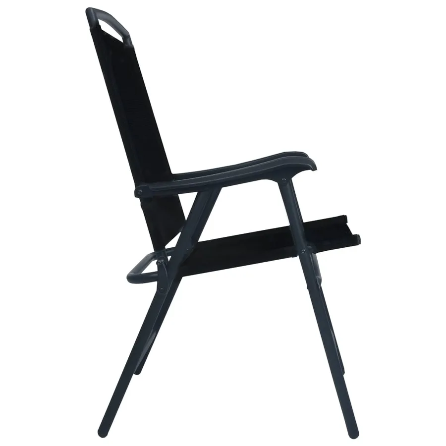 Chaises de jardin pliables lot de 2 Textilène Noir - 4