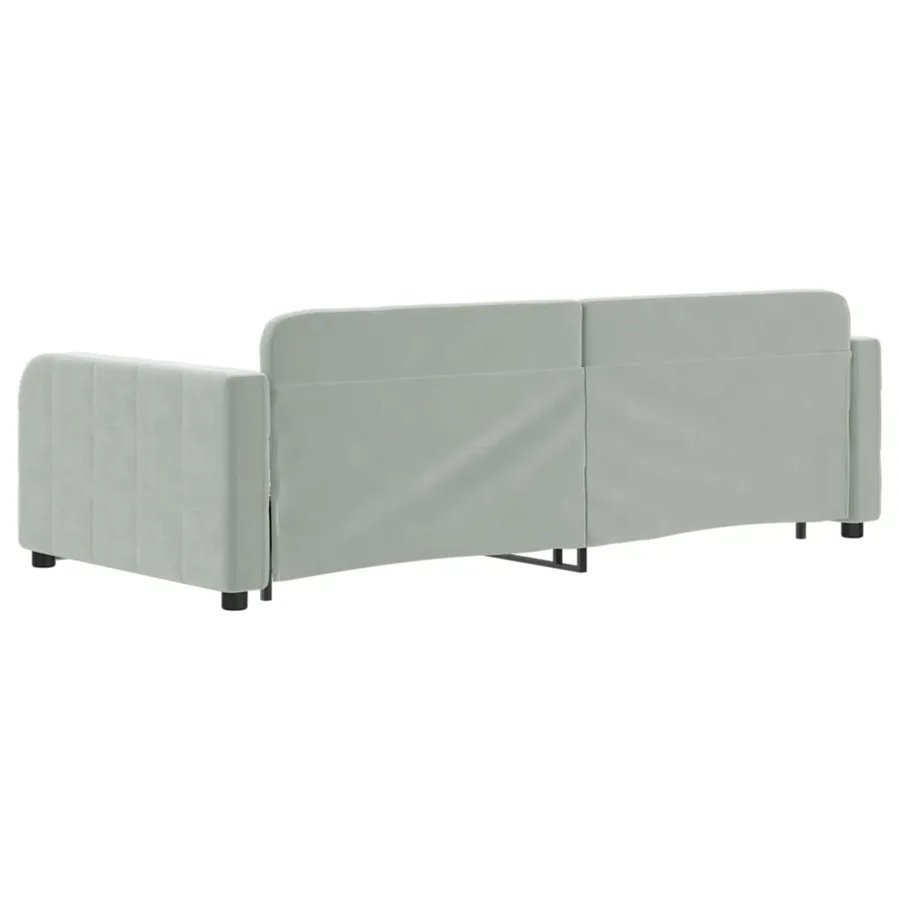 Lit de jour avec gigogne sans matelas gris clair 90x200 cm - 5