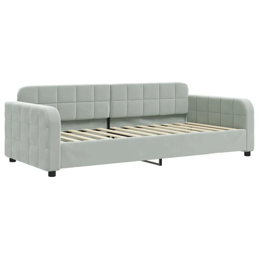 Lit de jour avec gigogne sans matelas gris clair 90x200 cm - 6