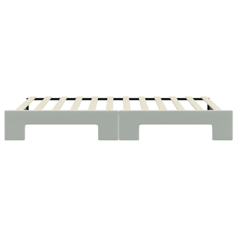 Lit de jour avec gigogne sans matelas gris clair 90x200 cm - 9