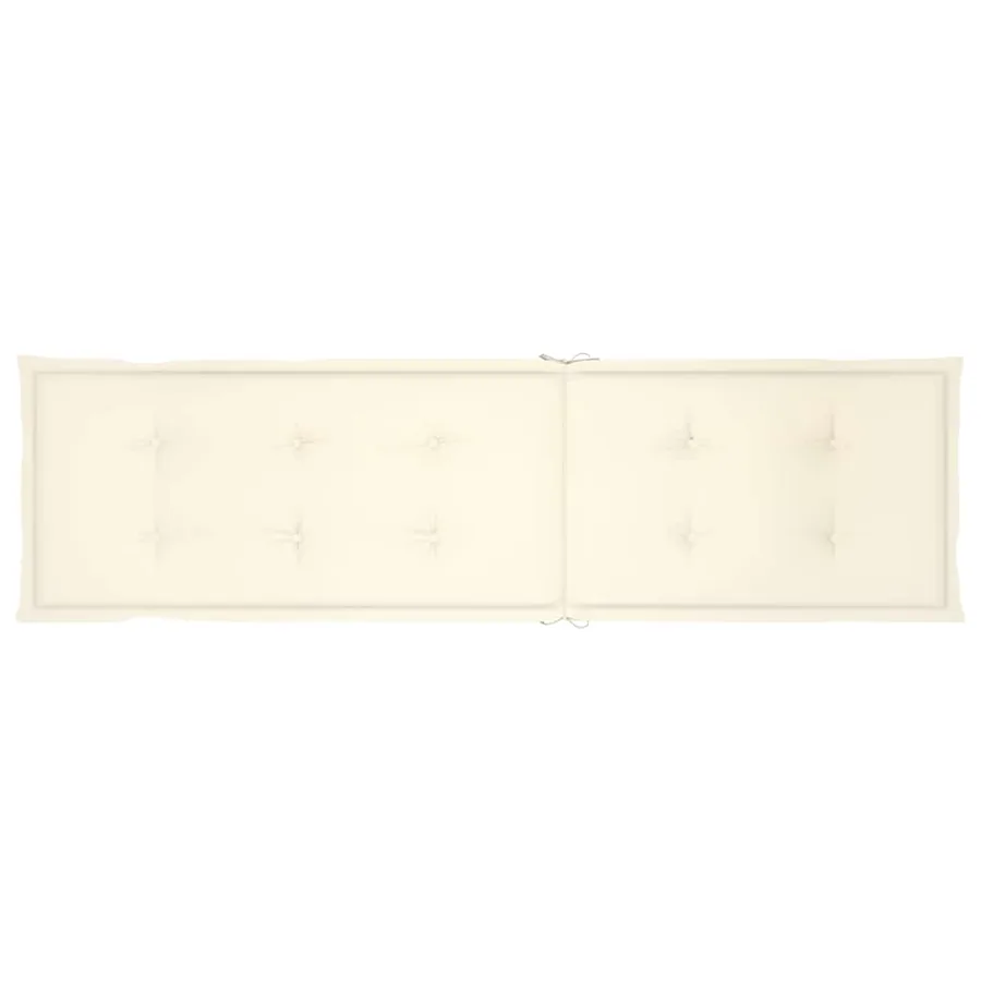 Chaise longue d'extérieur repose-pied et coussin Acacia solide - 8