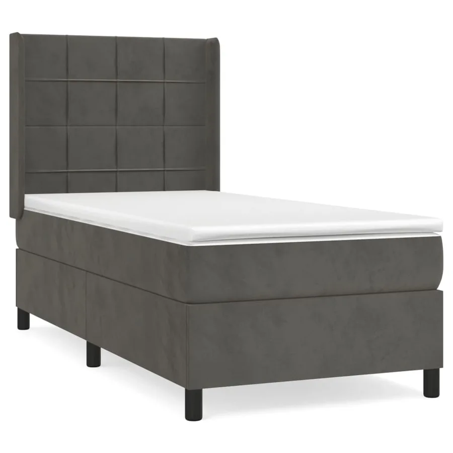 Sommier à lattes de lit avec matelas Gris foncé 100x200 cm - 2