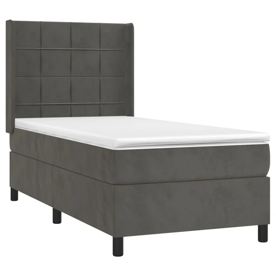 Sommier à lattes de lit avec matelas Gris foncé 100x200 cm - 3