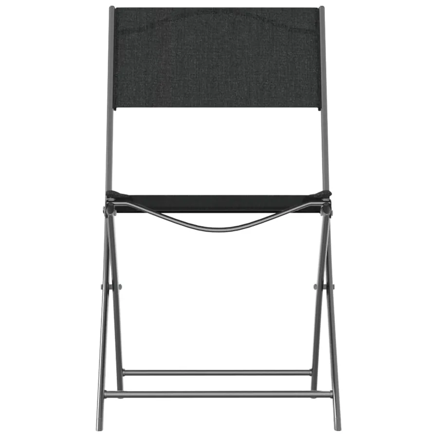 Chaises d'extérieur pliables lot de 4 Noir Acier et textilène - 4