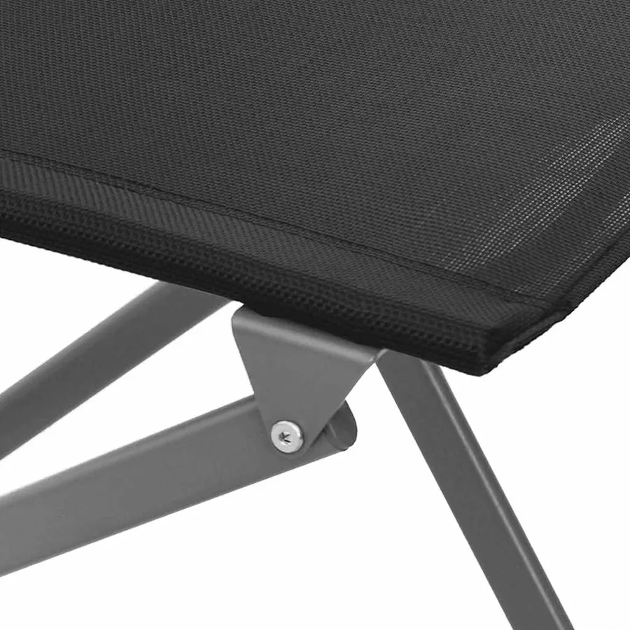 Chaises d'extérieur pliables lot de 4 Noir Acier et textilène - 8