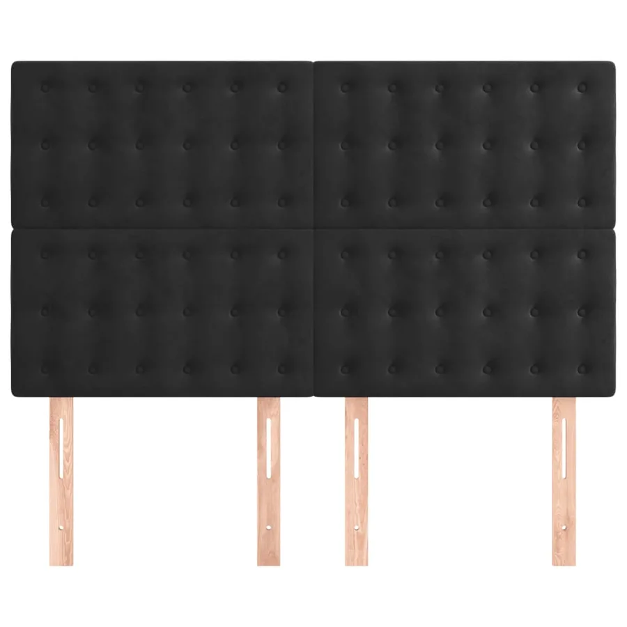 Tête de lit Noir 144x5x118/128 cm Velours - 3