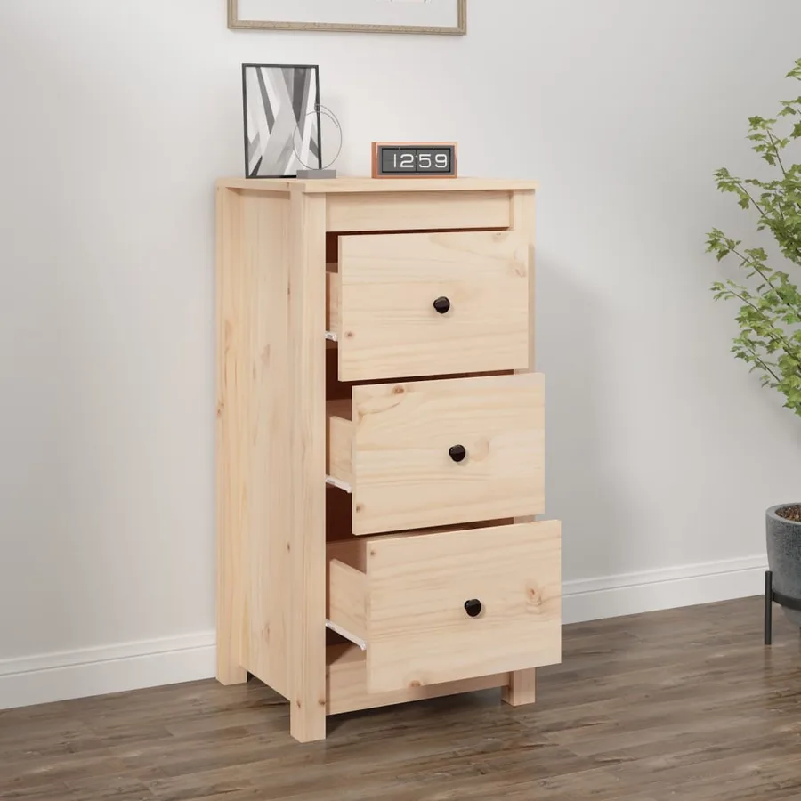 Buffet 40x35x80 cm bois massif de pin - 3