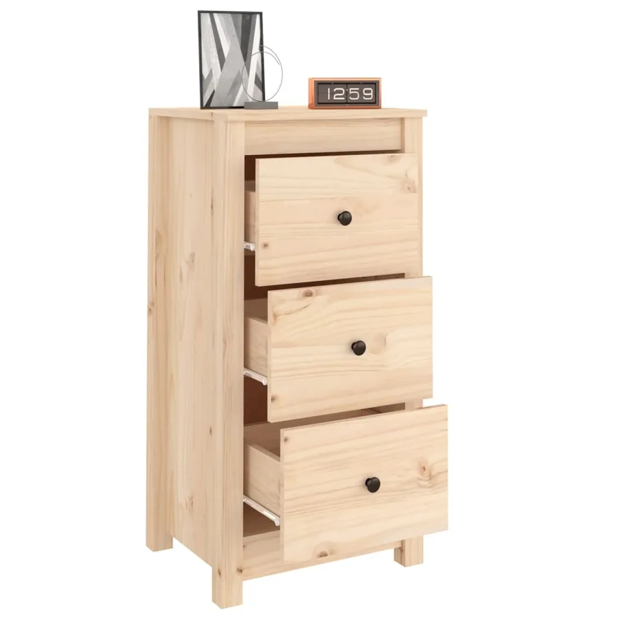 Buffet 40x35x80 cm bois massif de pin - 7