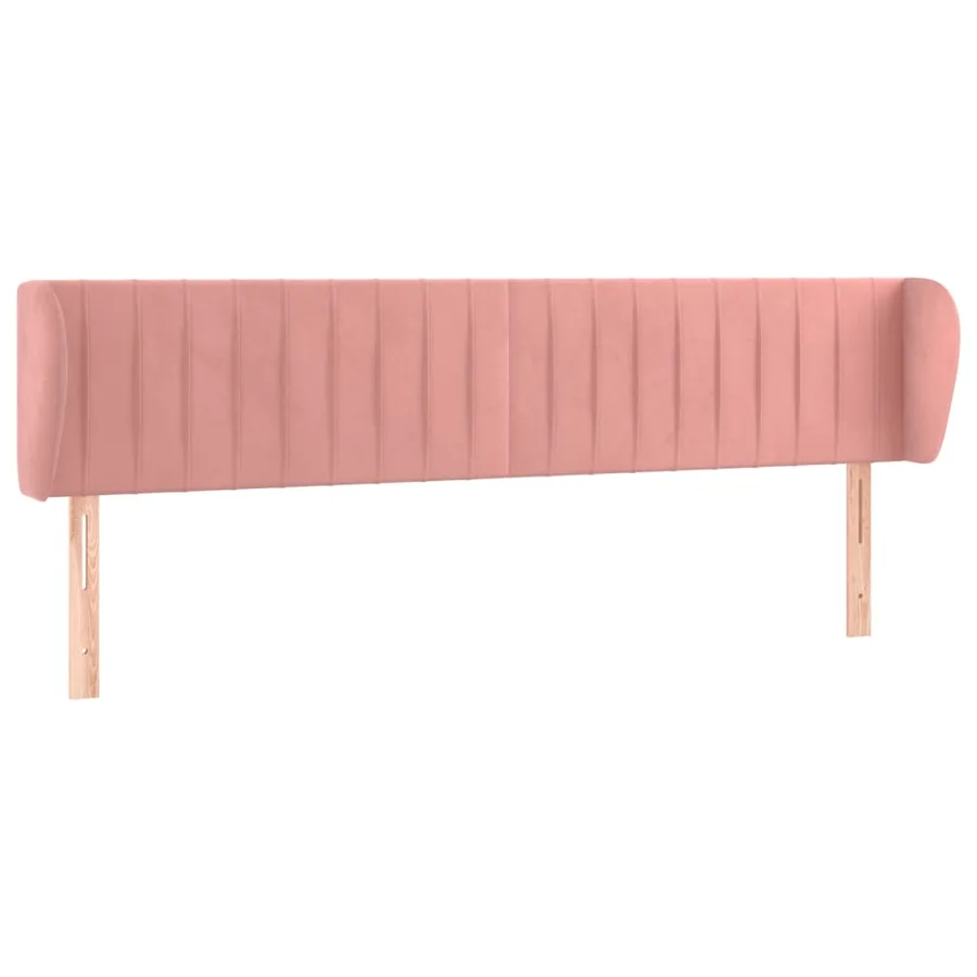 Tête de lit avec oreilles Rose 203x23x78/88 cm Velours - 2