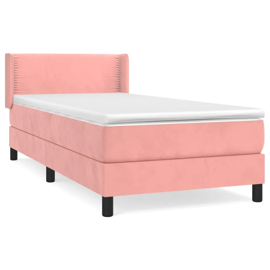 Sommier à lattes de lit avec matelas Rose 100x200 cm Velours - 2