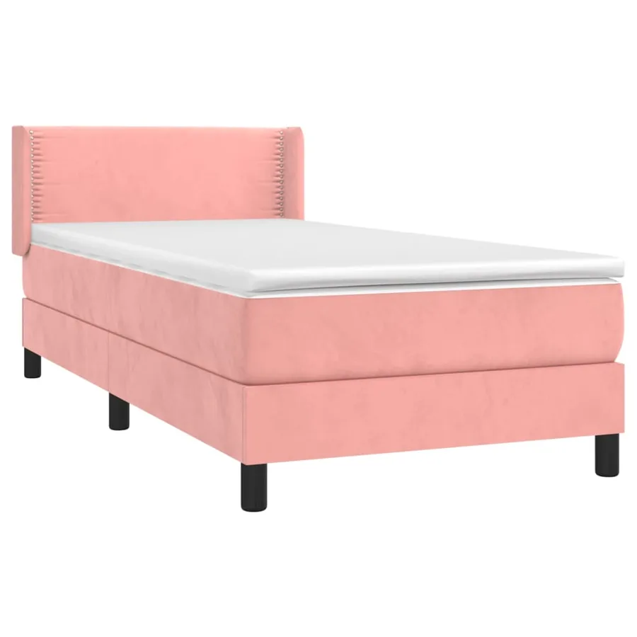 Sommier à lattes de lit avec matelas Rose 100x200 cm Velours - 3