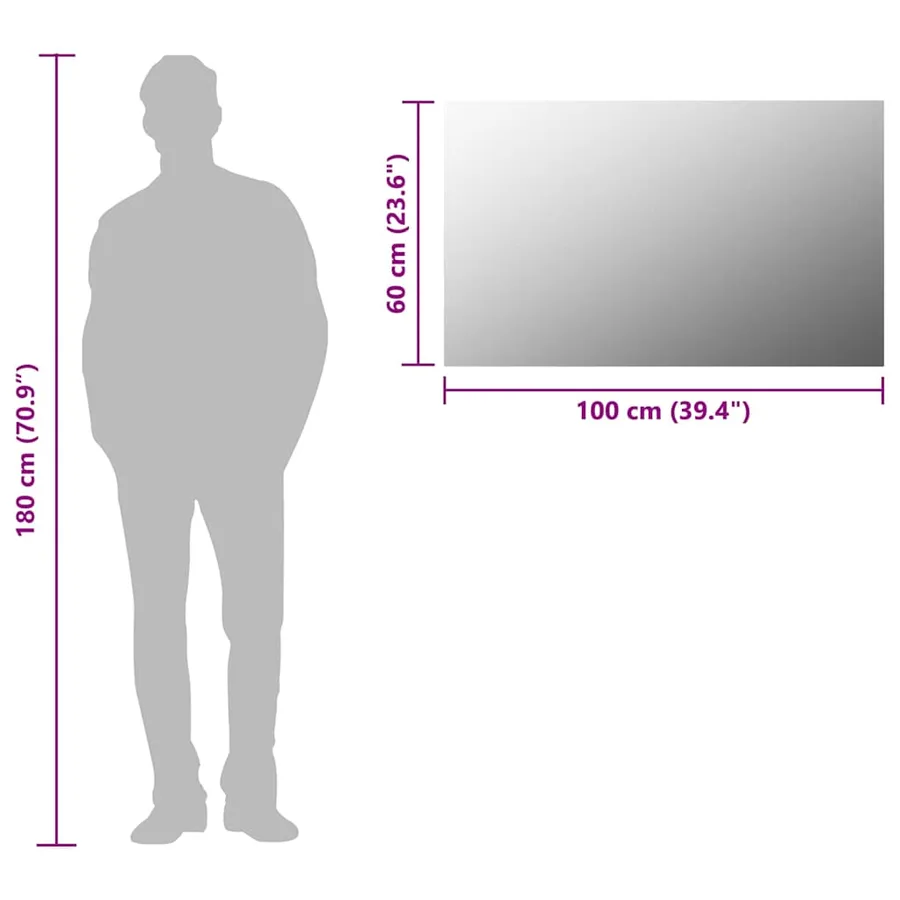 Miroir sans cadre 100x60 cm Verre - 8