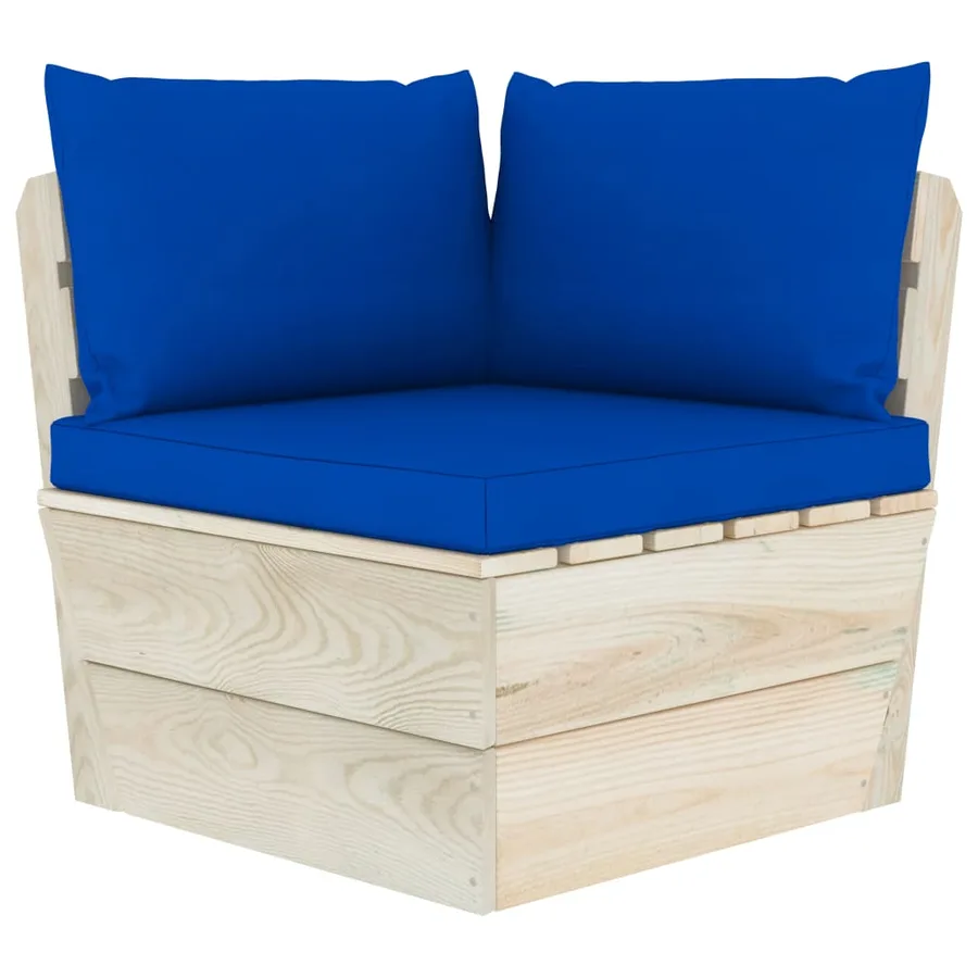 Canapé palette à 2 places de jardin avec coussins Bois d'épicéa - 4