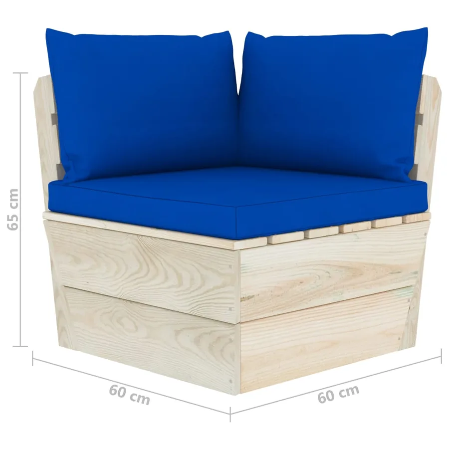 Canapé palette à 2 places de jardin avec coussins Bois d'épicéa - 7