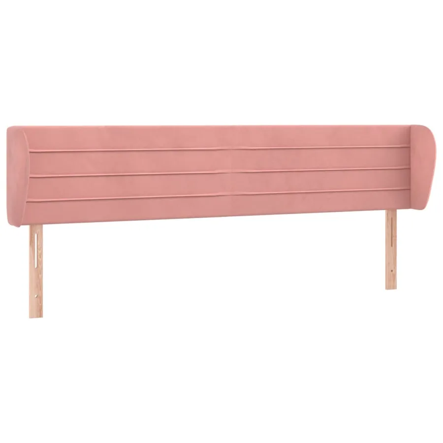 Tête de lit avec oreilles Rose 203x23x78/88 cm Velours - 2