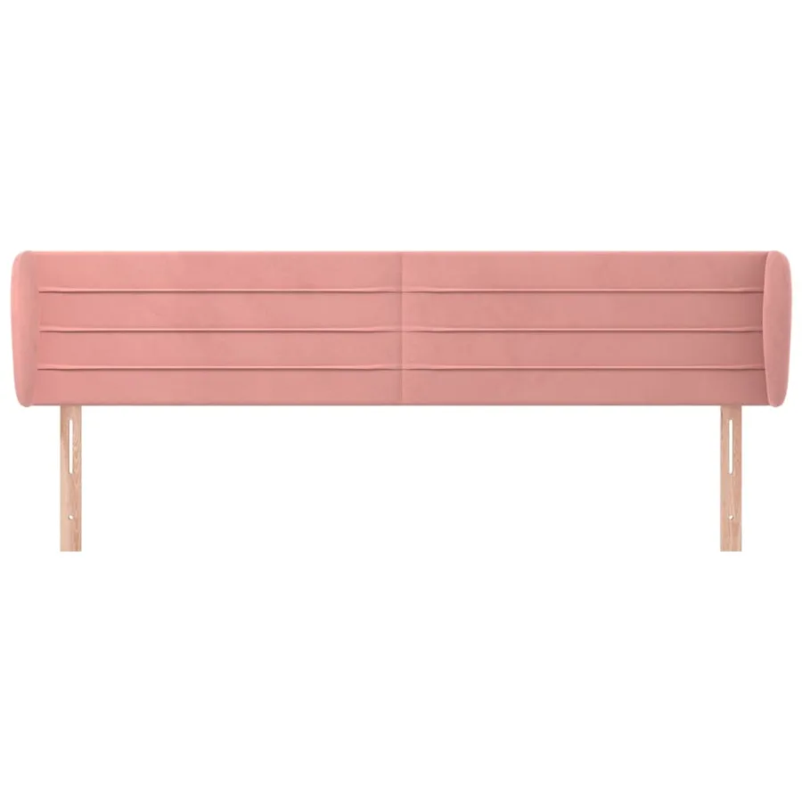 Tête de lit avec oreilles Rose 203x23x78/88 cm Velours - 3