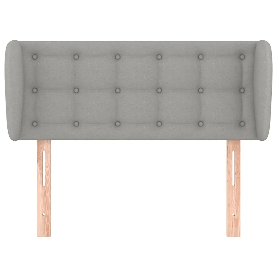 Tête de lit avec oreilles Gris clair 103x23x78/88 cm Tissu - 3