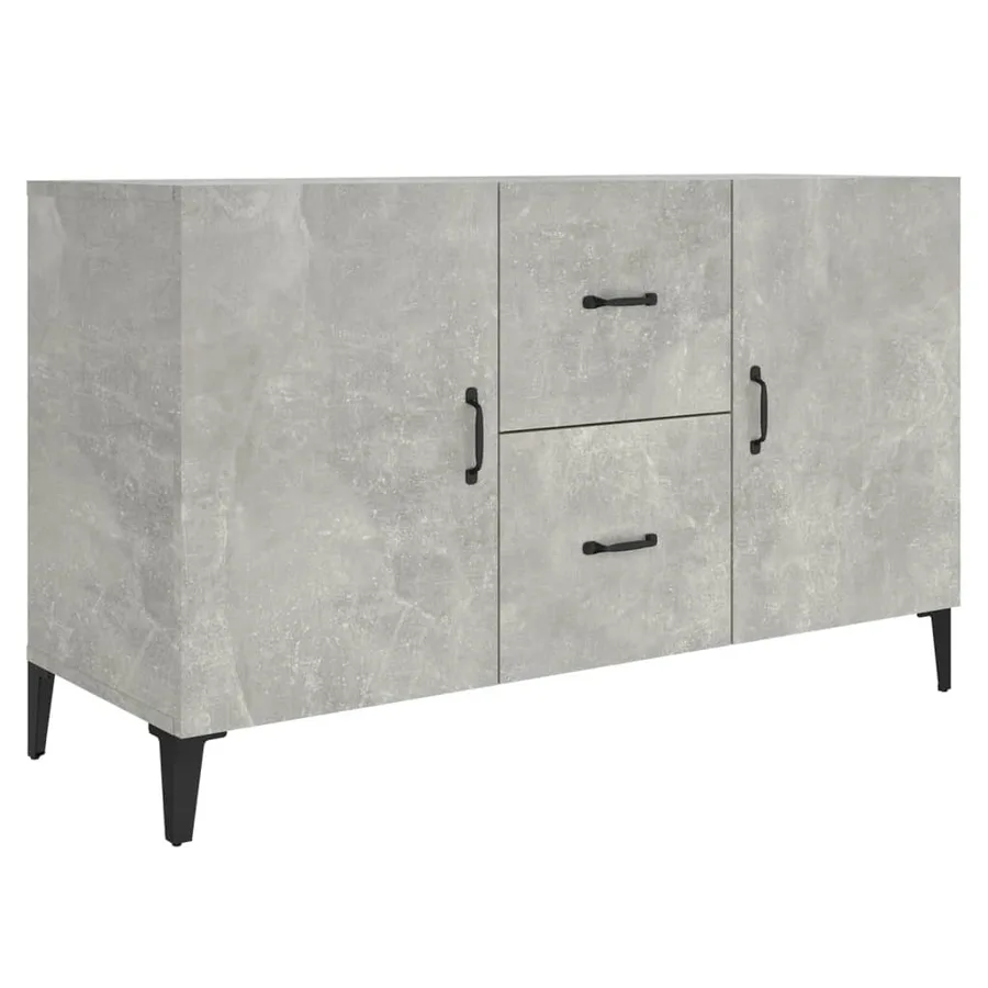 Buffet gris béton 100x36x60 cm bois d'ingénierie - 2