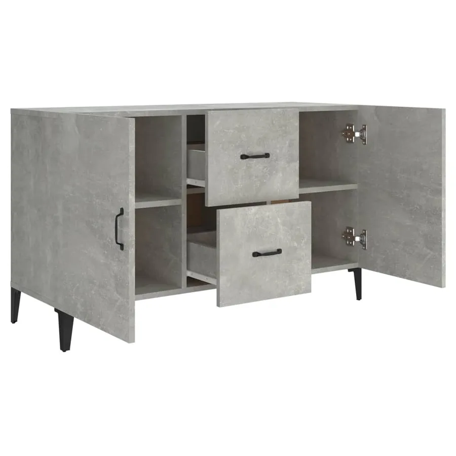 Buffet gris béton 100x36x60 cm bois d'ingénierie - 7