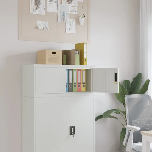 Classeur gris clair 90x40x40 cm acier
