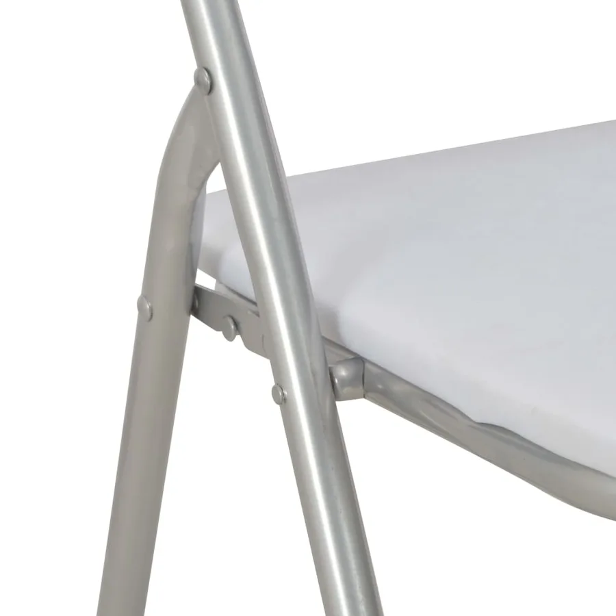 Chaises pliantes à manger lot de 4 blanc similicuir - 6