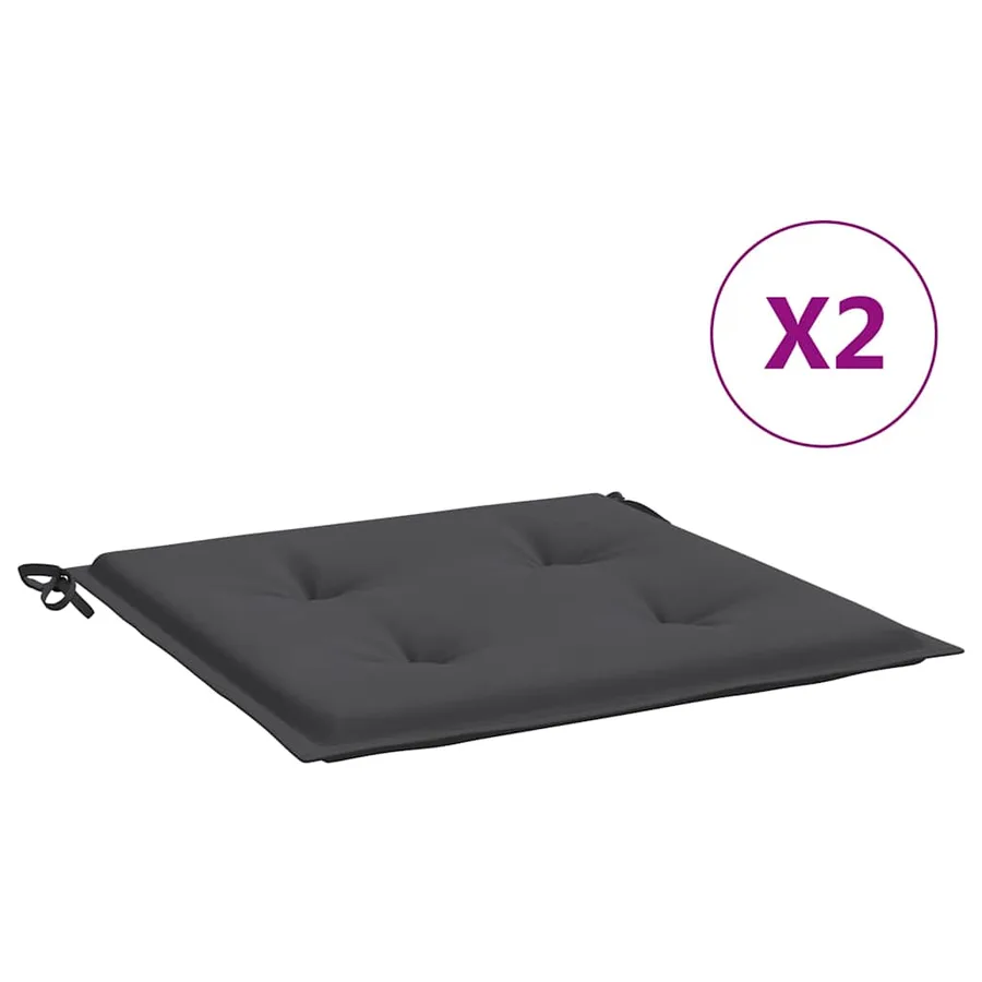 Coussins de chaise de jardin lot de 2 anthracite 40x40x4 cm - 2