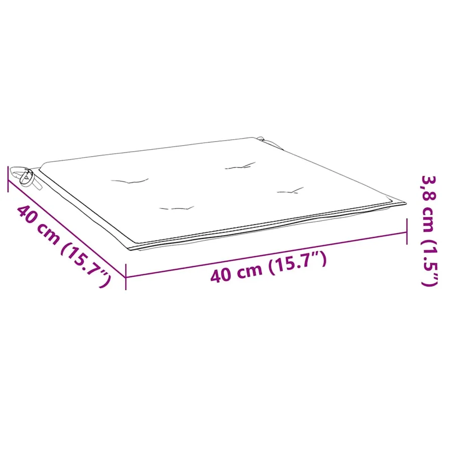 Coussins de chaise de jardin lot de 2 anthracite 40x40x4 cm - 9