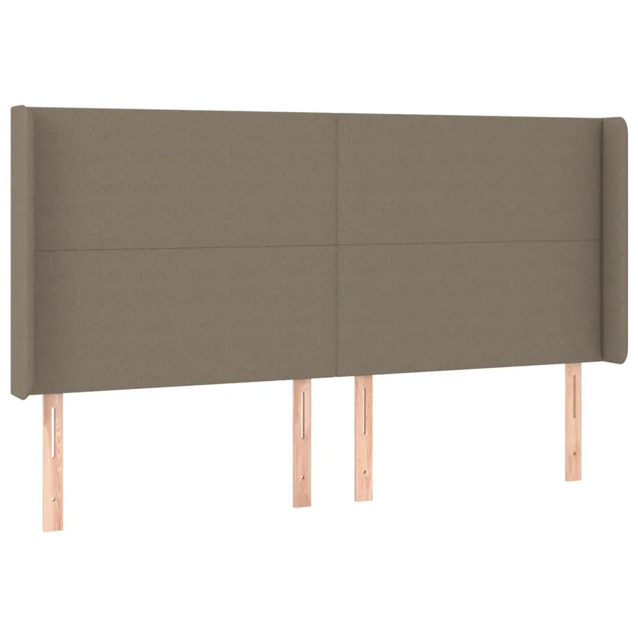 Tête de lit avec oreilles Taupe 183x16x118/128 cm Tissu - 2