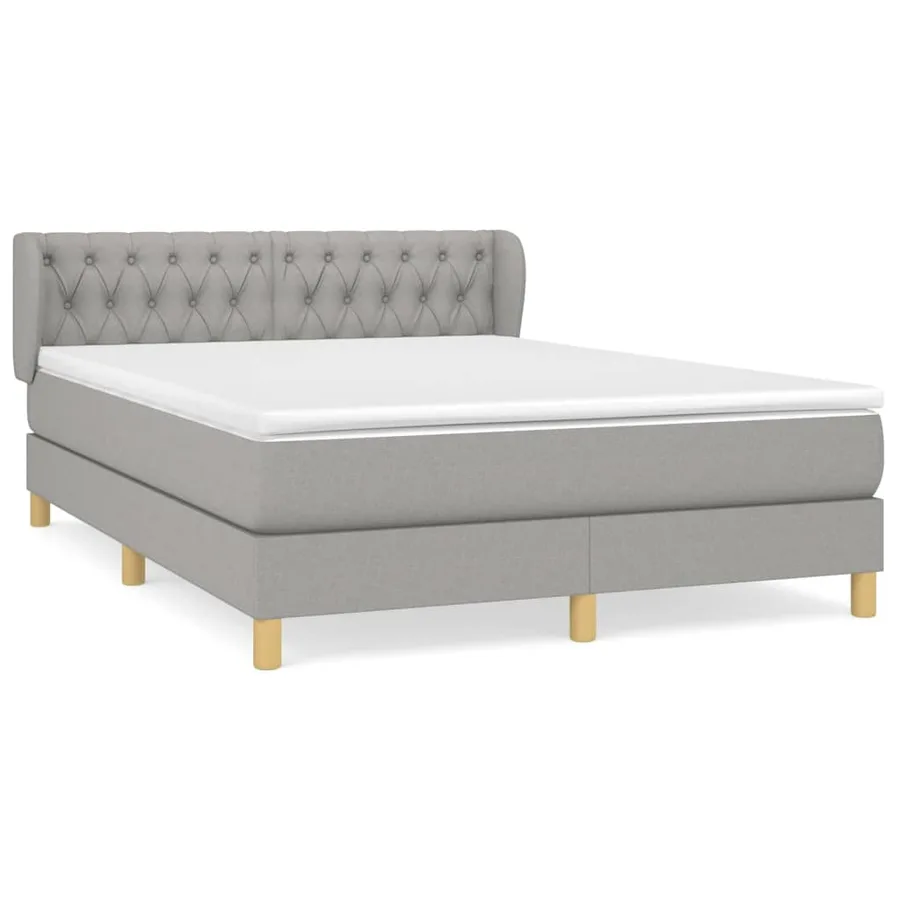 Sommier à lattes de lit avec matelas Gris clair 140x200cm Tissu - 2