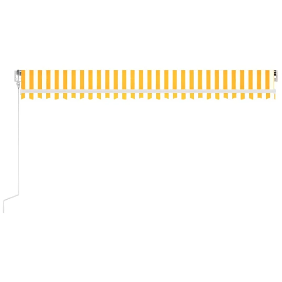 Auvent automatique capteur de vent LED 500x350cm Jaune et blanc - 3