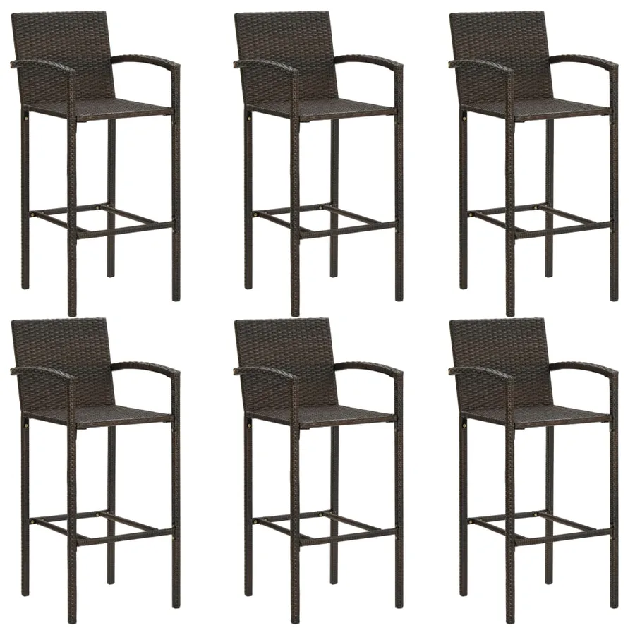 Ensemble de bar de jardin 7 pcs Marron - 8