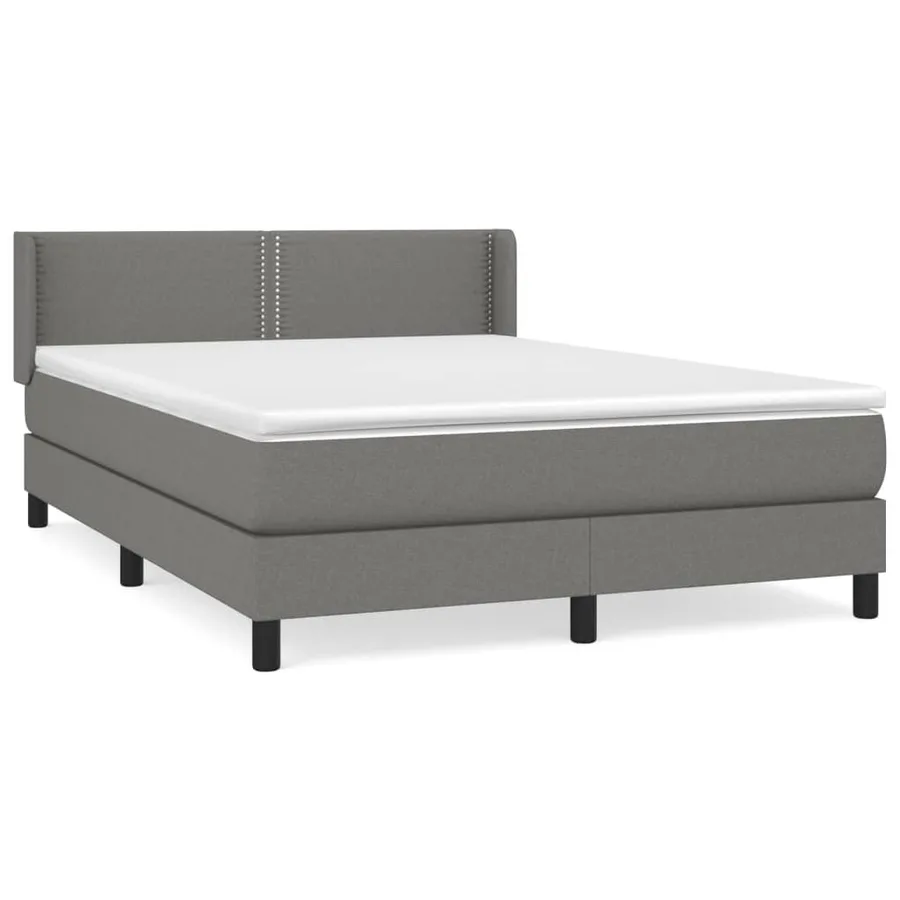 Sommier à lattes de lit avec matelas Gris foncé 140x200cm Tissu - 2
