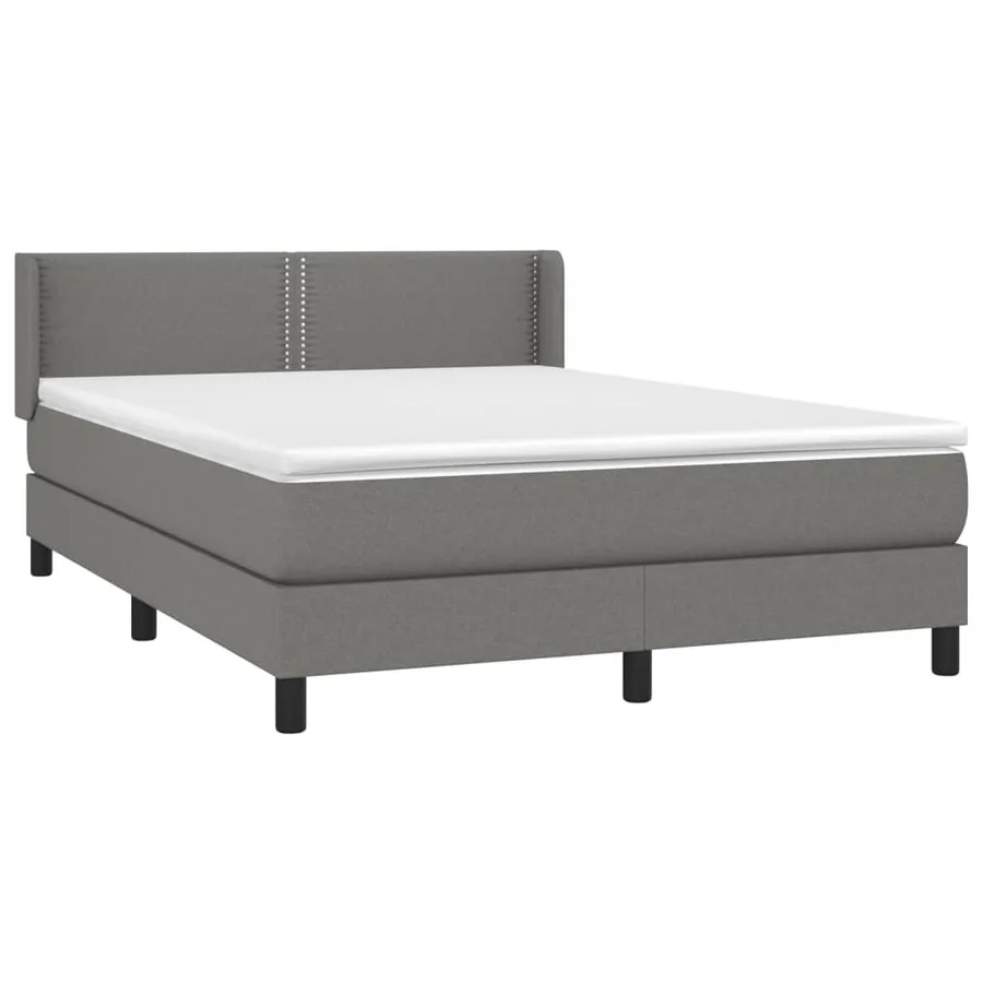 Sommier à lattes de lit avec matelas Gris foncé 140x200cm Tissu - 3