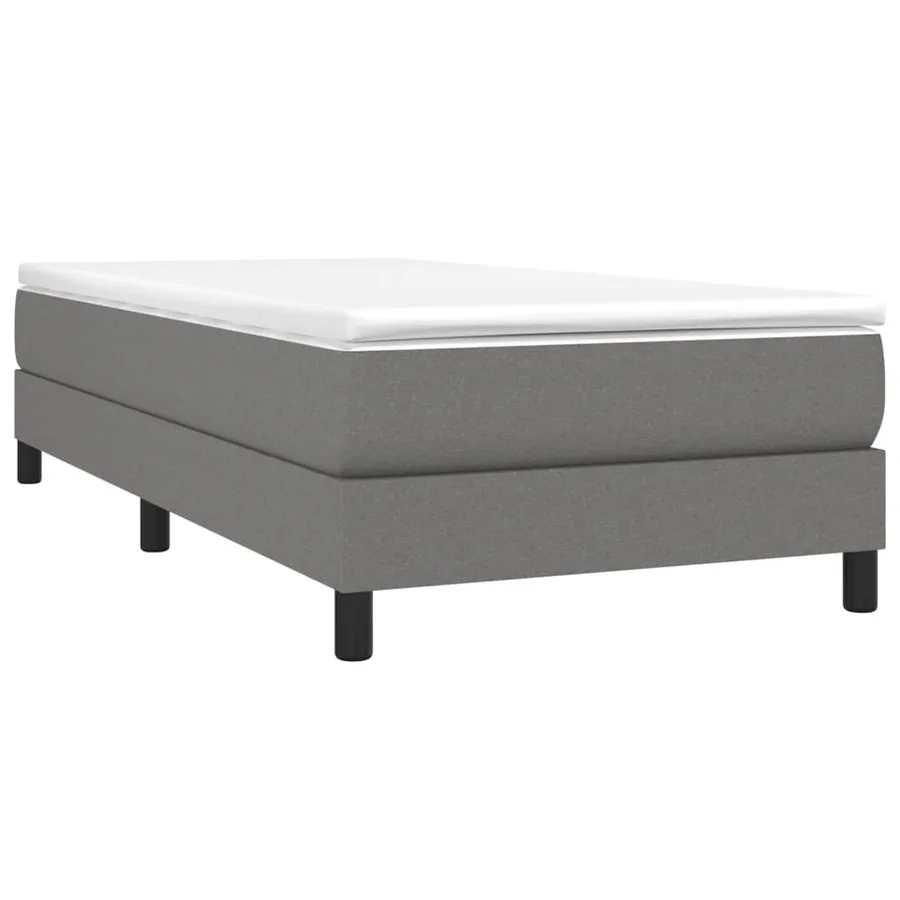 Sommier à lattes de lit et matelas Gris foncé 90x190 cm Tissu - 3