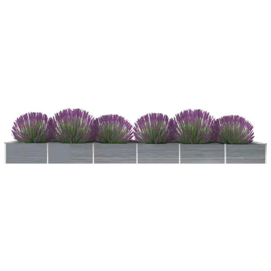 Lit surélevé de jardin Acier galvanisé 600x80x45 cm Gris - 2