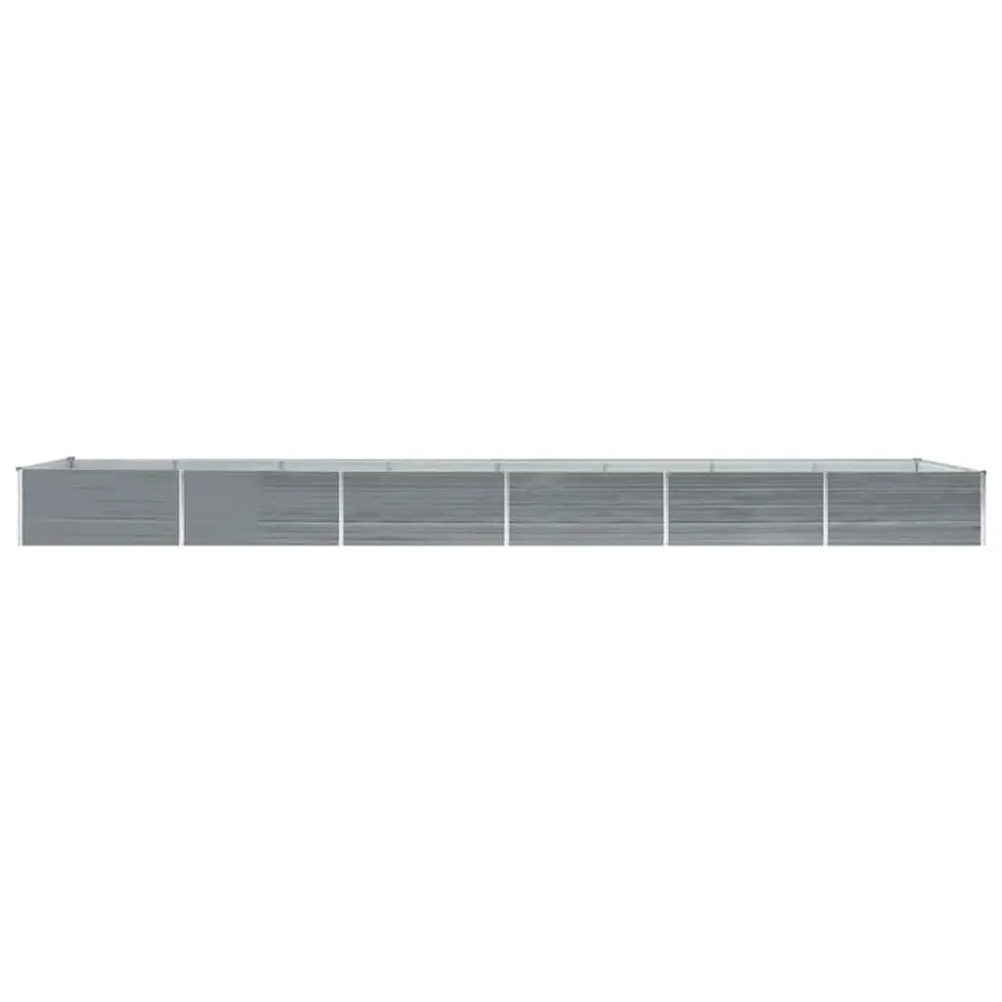 Lit surélevé de jardin Acier galvanisé 600x80x45 cm Gris - 3