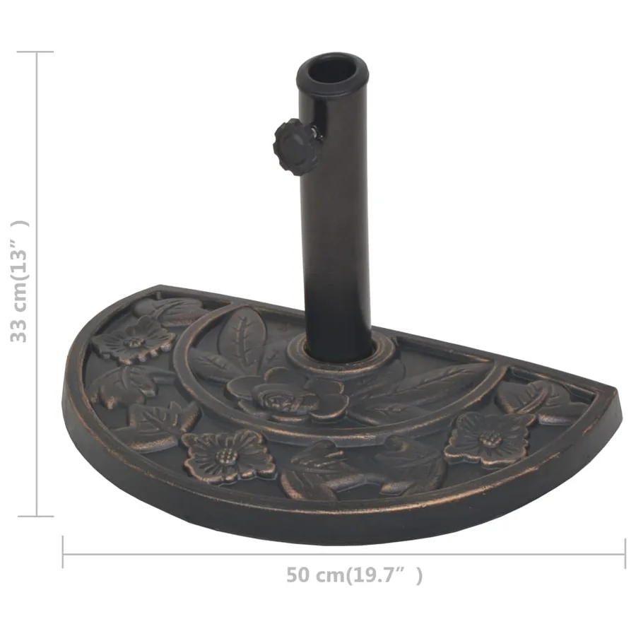 Socle de parasol en résine demi-cercle Bronze 9 kg - 8