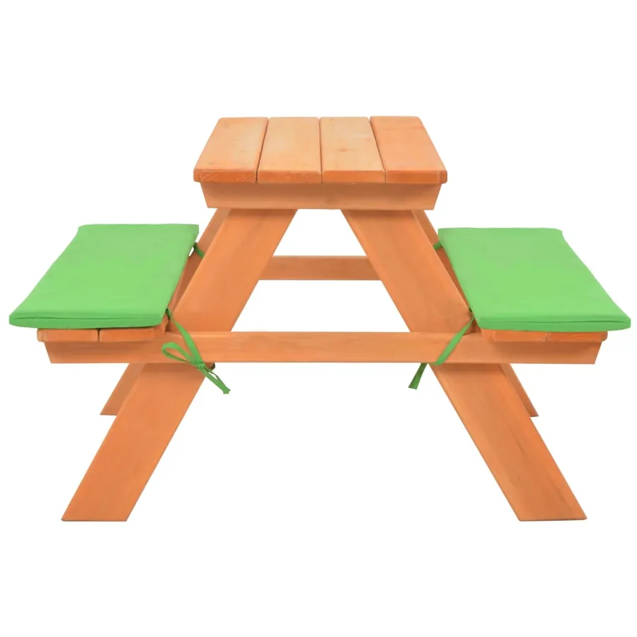 Table de pique-nique pour enfants avec bancs 89x79x50 cm Sapin - 2
