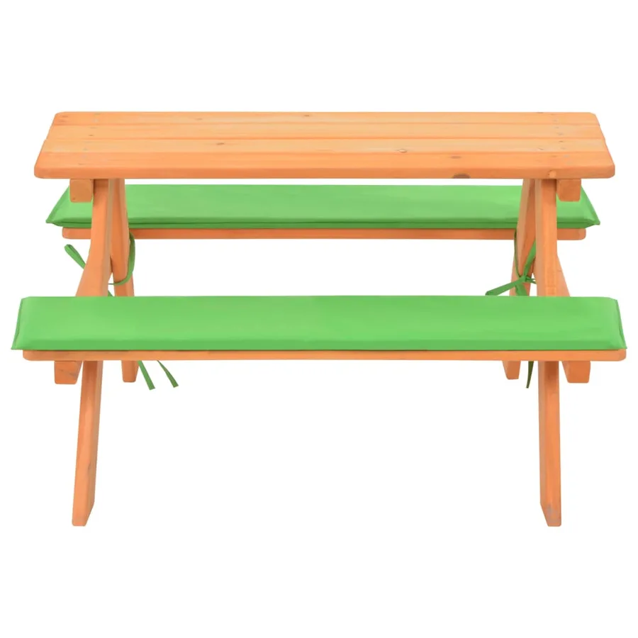 Table de pique-nique pour enfants avec bancs 89x79x50 cm Sapin - 3