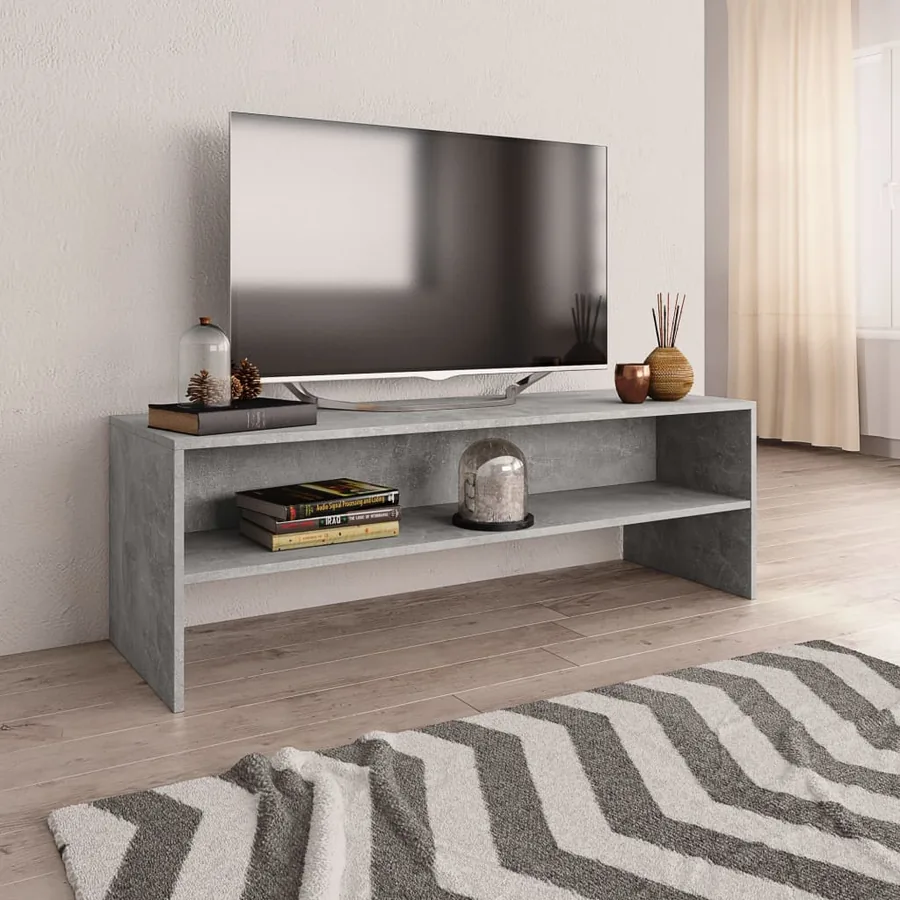 Meuble TV Gris béton 120x40x40 cm Bois d'ingénierie