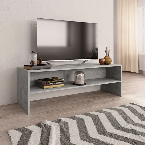 Meuble TV Gris béton 120x40x40 cm Bois d'ingénierie