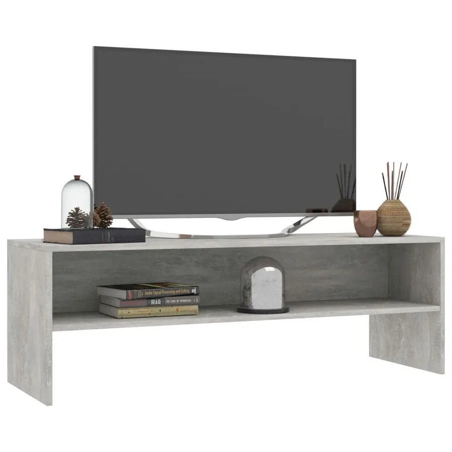 Meuble TV Gris béton 120x40x40 cm Bois d'ingénierie - 3