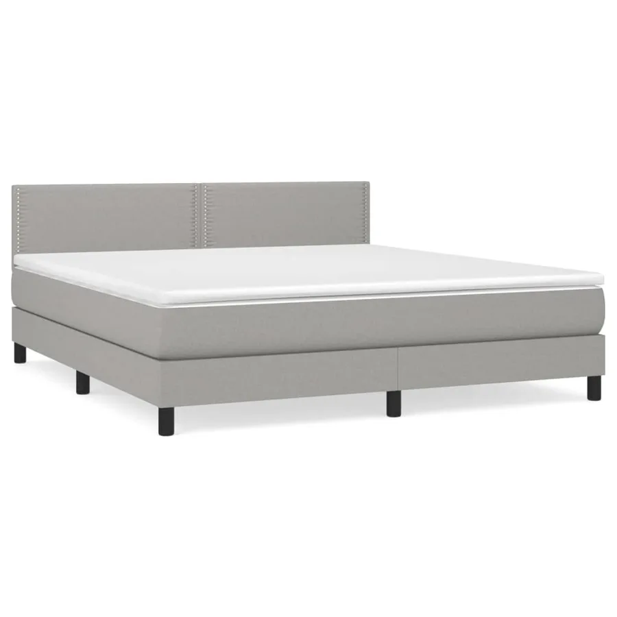 Sommier à lattes de lit avec matelas Gris clair 180x200cm Tissu - 2