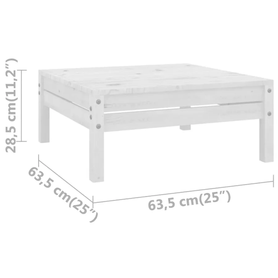 Salon de jardin 3 pcs Bois de pin massif Blanc - 11