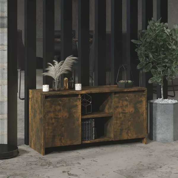 Meuble TV Chêne fumé 102x37,5x52,5 cm Bois d'ingénierie
