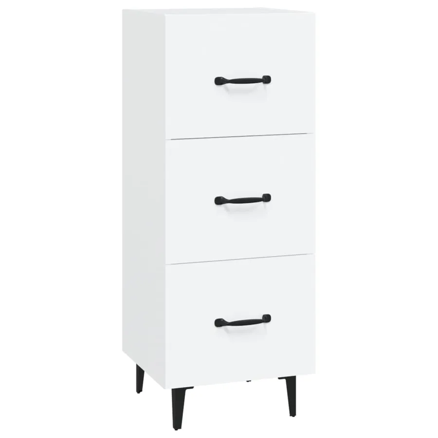 Buffet blanc 34,5x34x90 cm bois d'ingénierie - 2