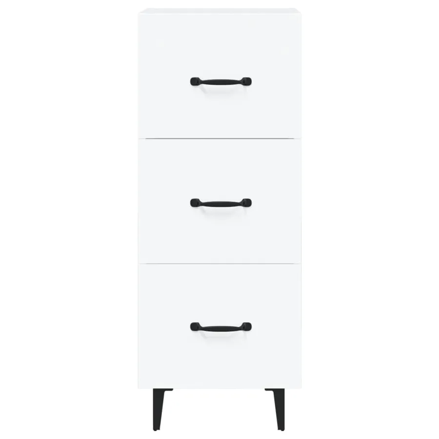 Buffet blanc 34,5x34x90 cm bois d'ingénierie - 5