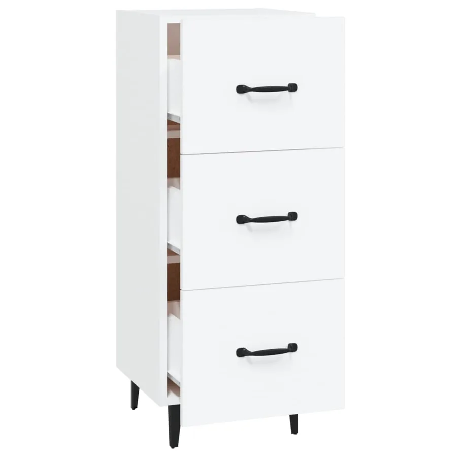 Buffet blanc 34,5x34x90 cm bois d'ingénierie - 6