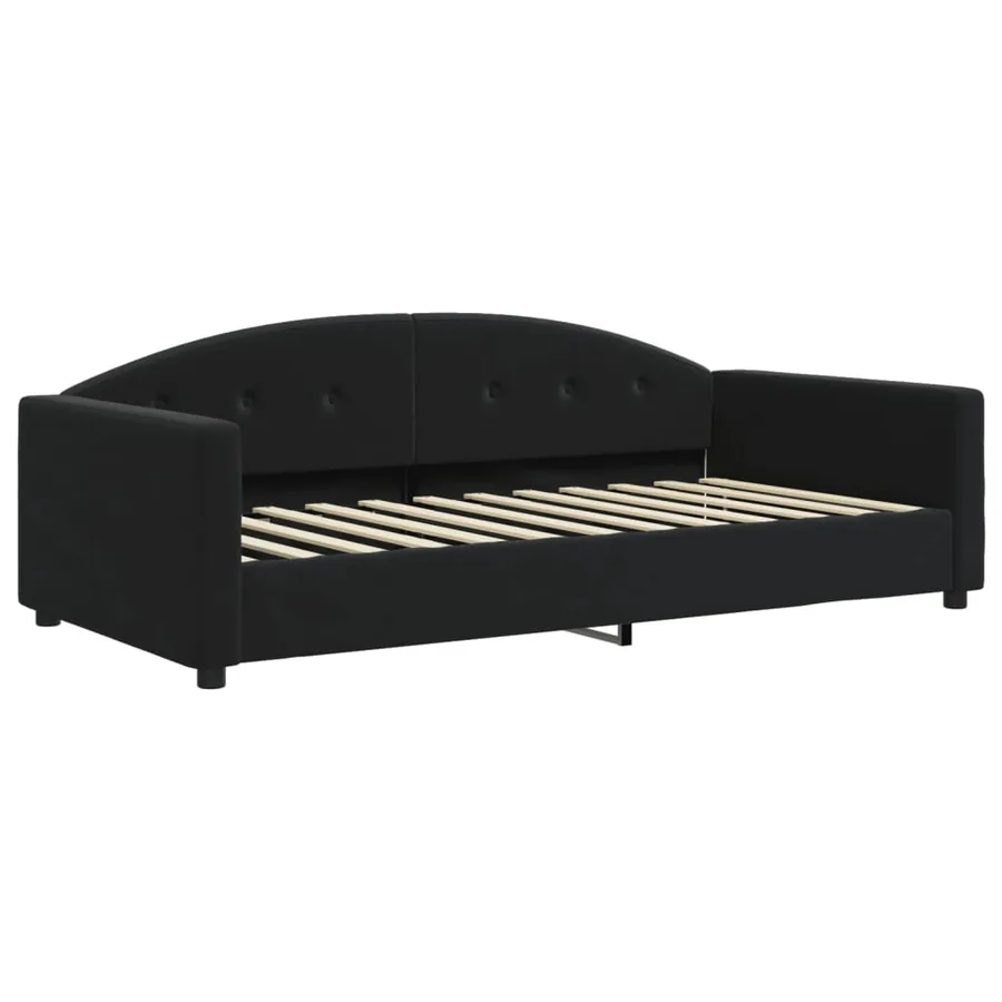 Lit de jour avec gigogne sans matelas noir 100x200 cm - 6